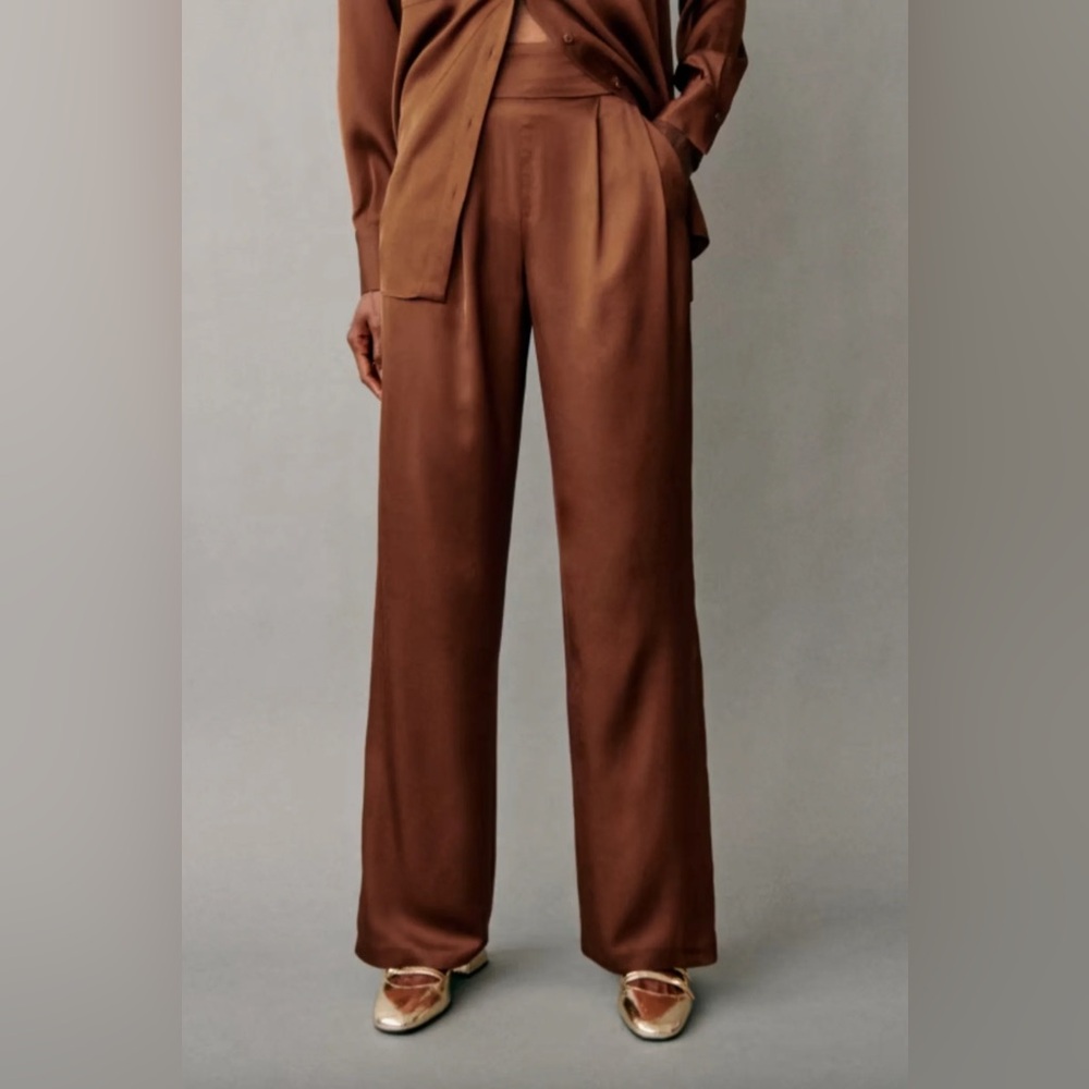 Sezane Chocolate Brown Georgio pants